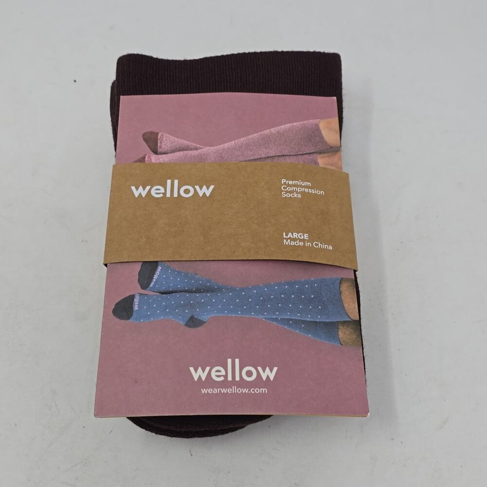 Willow Unisex High Knee Compression Socks Brown Polka Dot